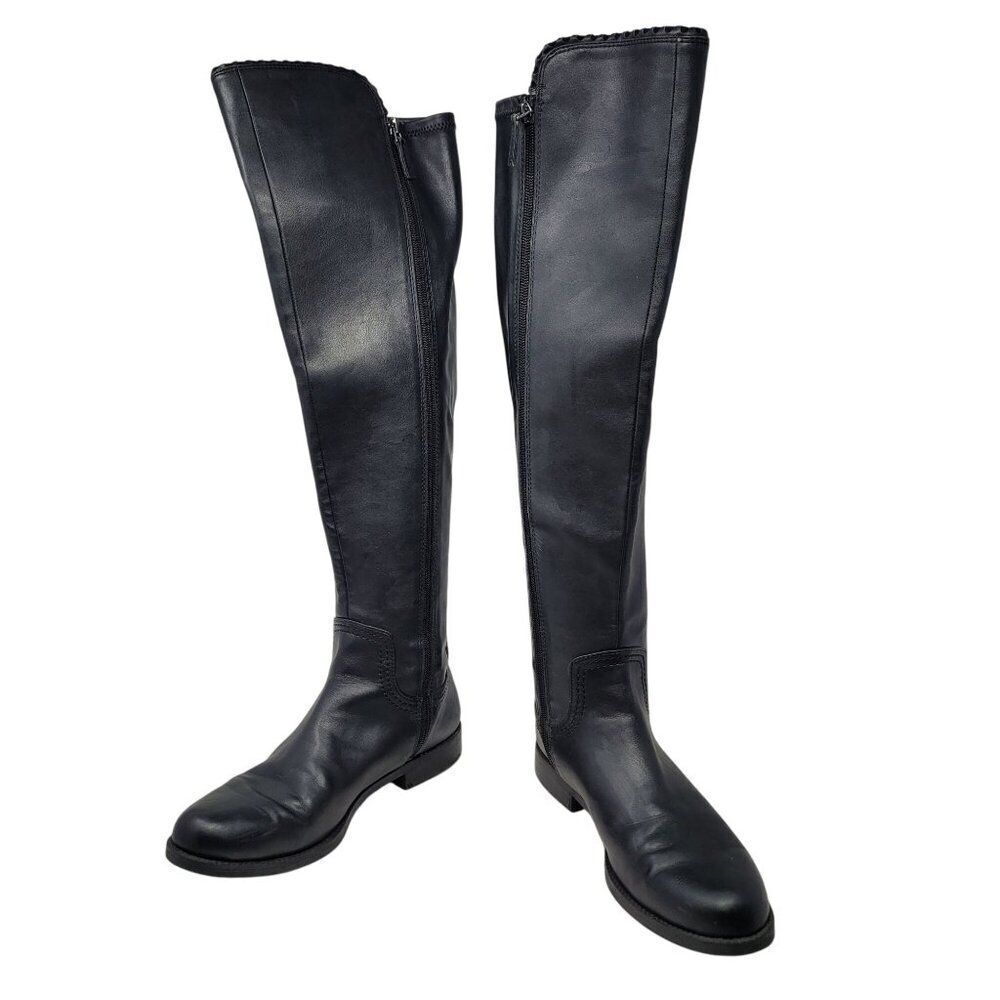Franco Sarto Vegan L-Charlotte Womens Black Over The Knee Boots 9.5‎ Equestrian